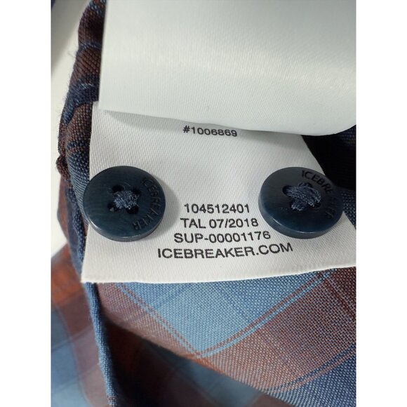 Icebreaker Mens Shirt 100% Merino Wool Flannel Long Sleeve Button Sz Large Plaid - Picture 10 of 12